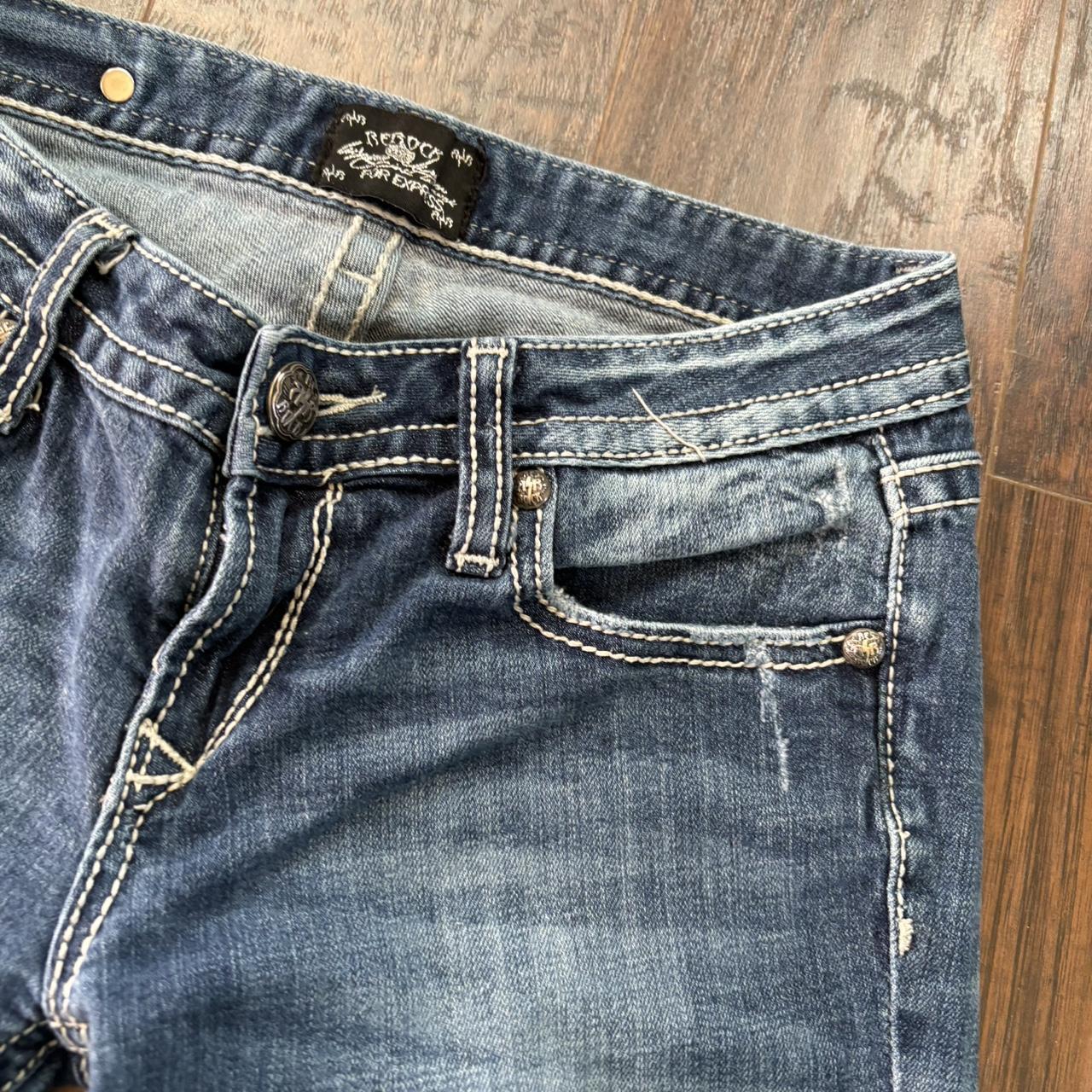 Express Rerock Jeans Women 0 Short Blue Bootcut - Depop