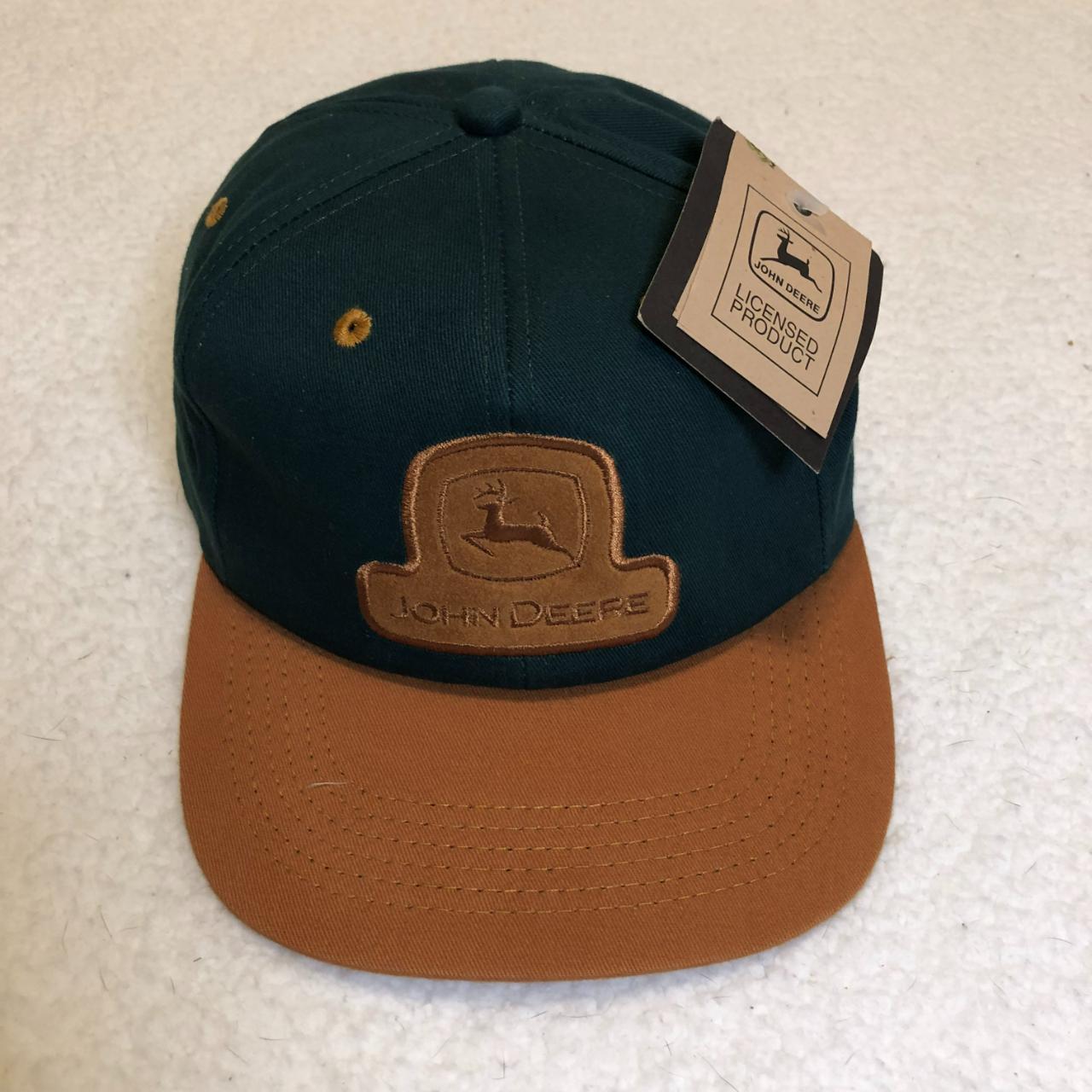 NWT Vintage John Deere Hat Green & Brown Embroidered... - Depop