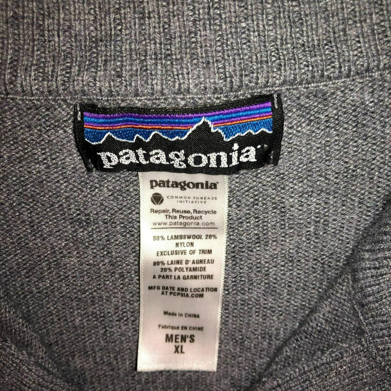 PATAGONIA LAMBSWOOL 1/4 SWEATER SIZE XL GRAY... - Depop