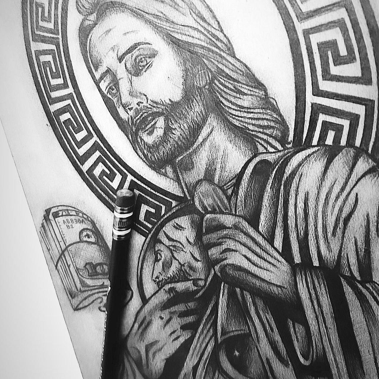 San Judas drawing drawing art san judas Depop