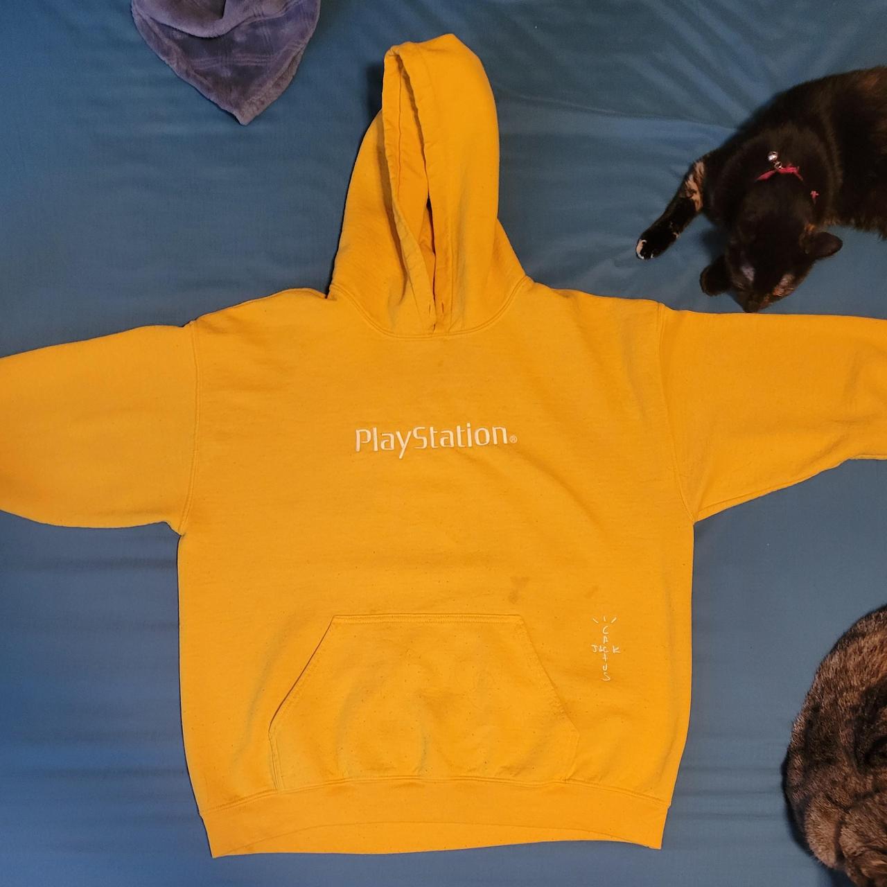 Travis Scott Playstation hoodie yellow small stain. Depop