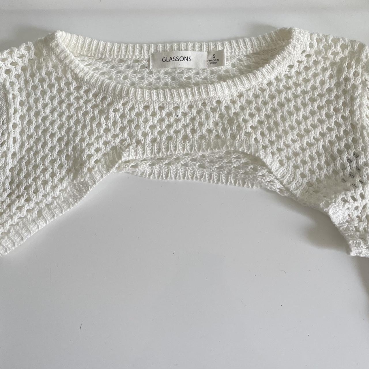 Glassons white crochet bolero/shrug size S Depop