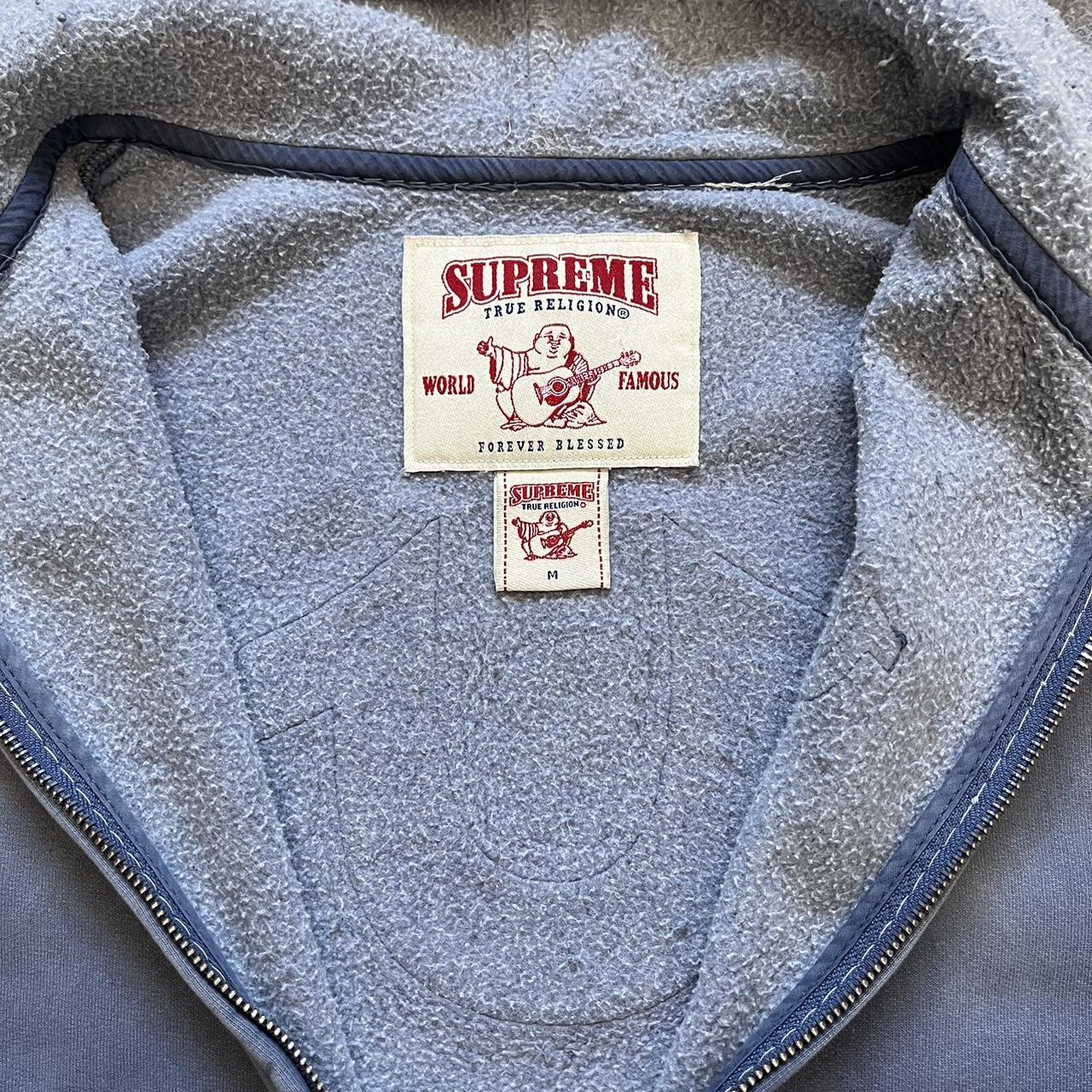 Supreme true religion blue stitch zip up hoodie...