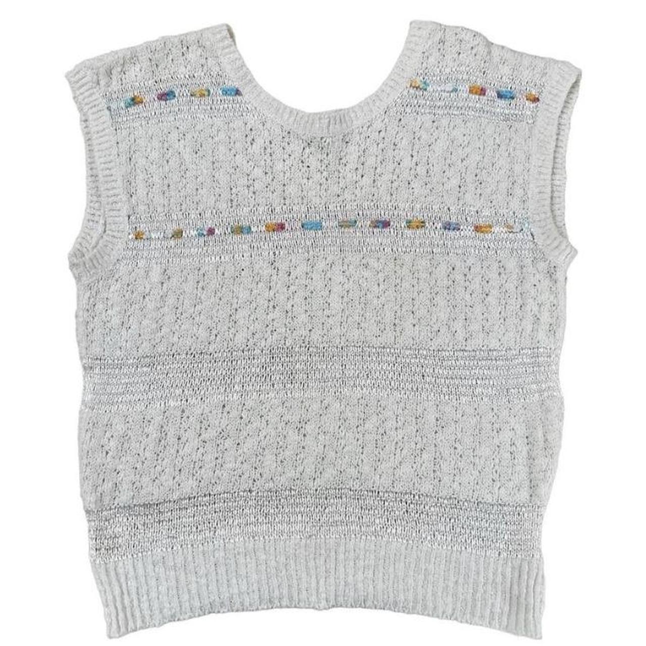 Grey sweater vest with rainbow details!! Super cute,... - Depop