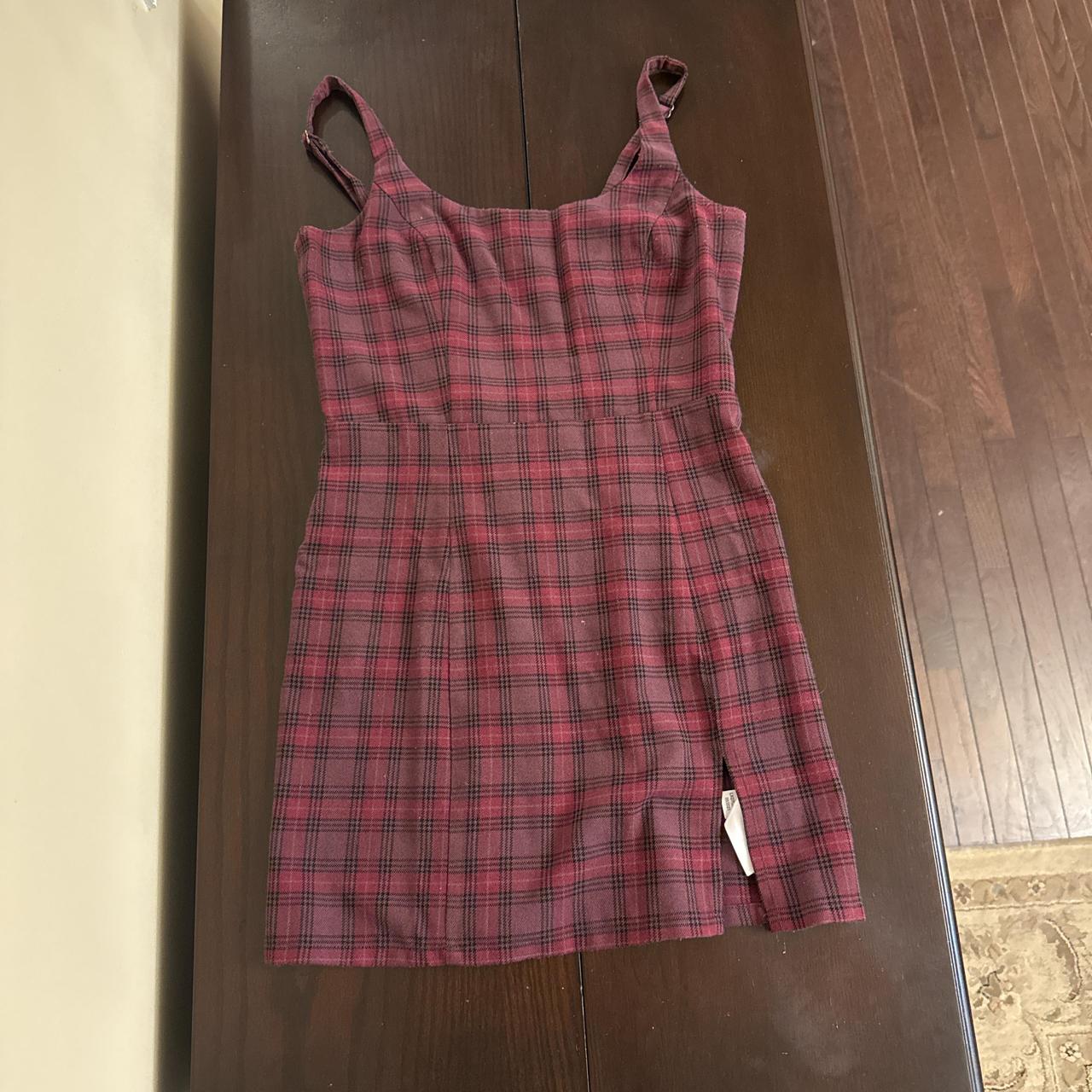 Aeropostale Women's Dress Burgundy/Red – red plaid dress