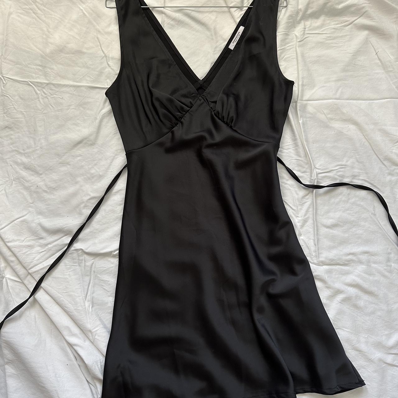 PepperMayo silk black mini dress Size 10 Never worn - Depop