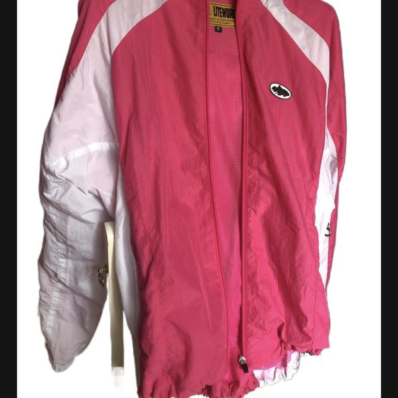 Corteiz Men's Pink and White Jacket Depop