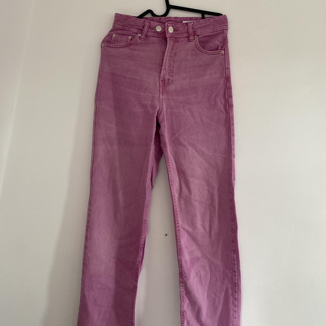 Pink straight fit jeans Bought it in Madrid from... - Depop