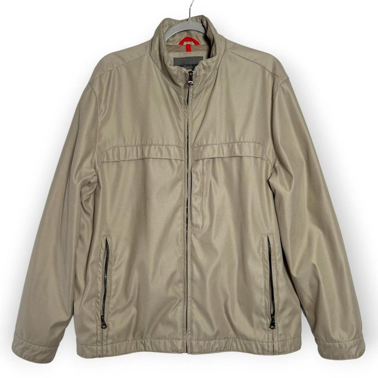 Johnston & Murphy Nylon Blend Bomber Jacket Mens L Classic Khaki popular Beige