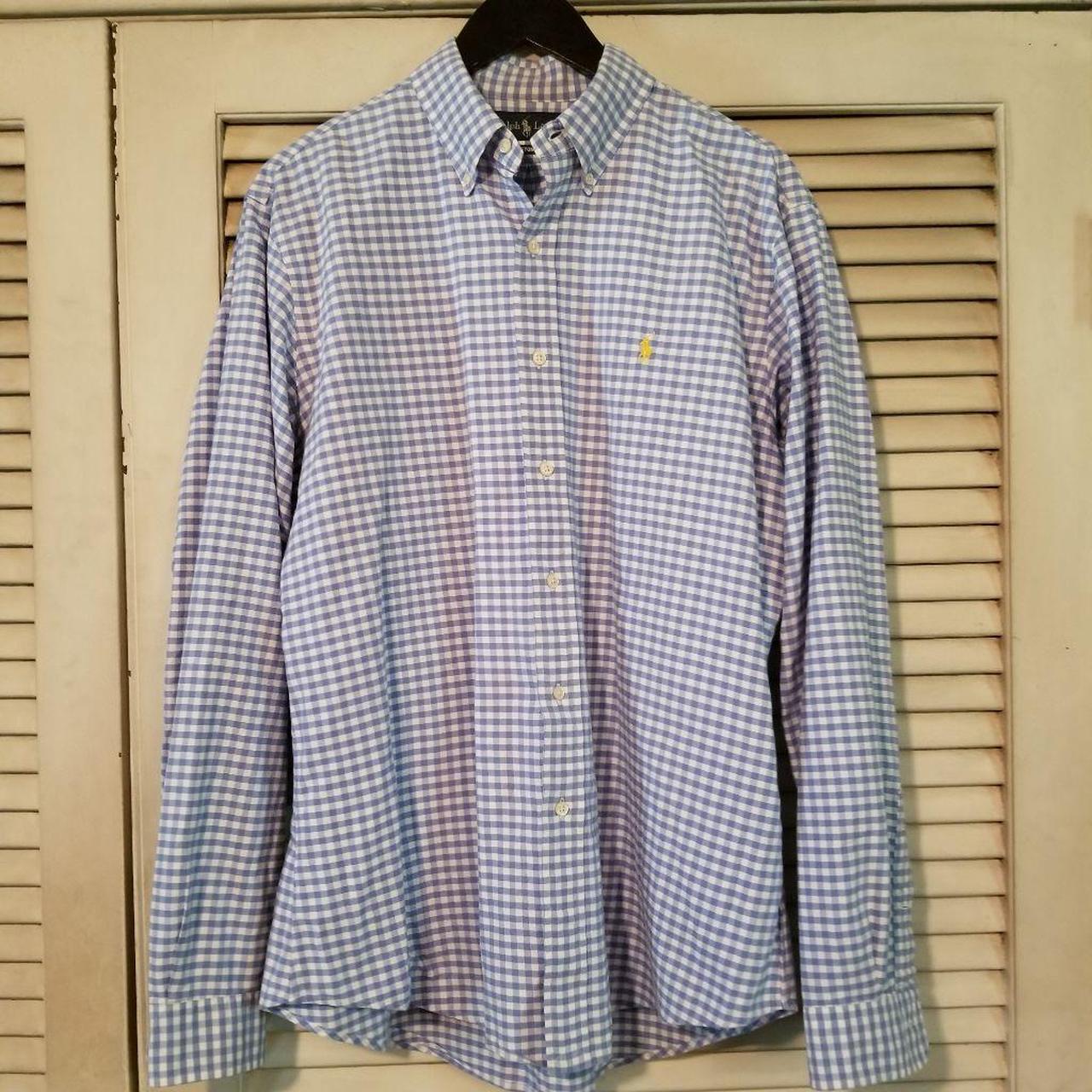 Polo Ralph Lauren Men's Blue and White Shirt | Depop