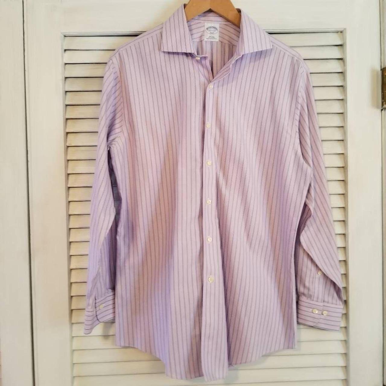 Brooks Brothers Lavender Stripe Dress Shirt Slim... - Depop