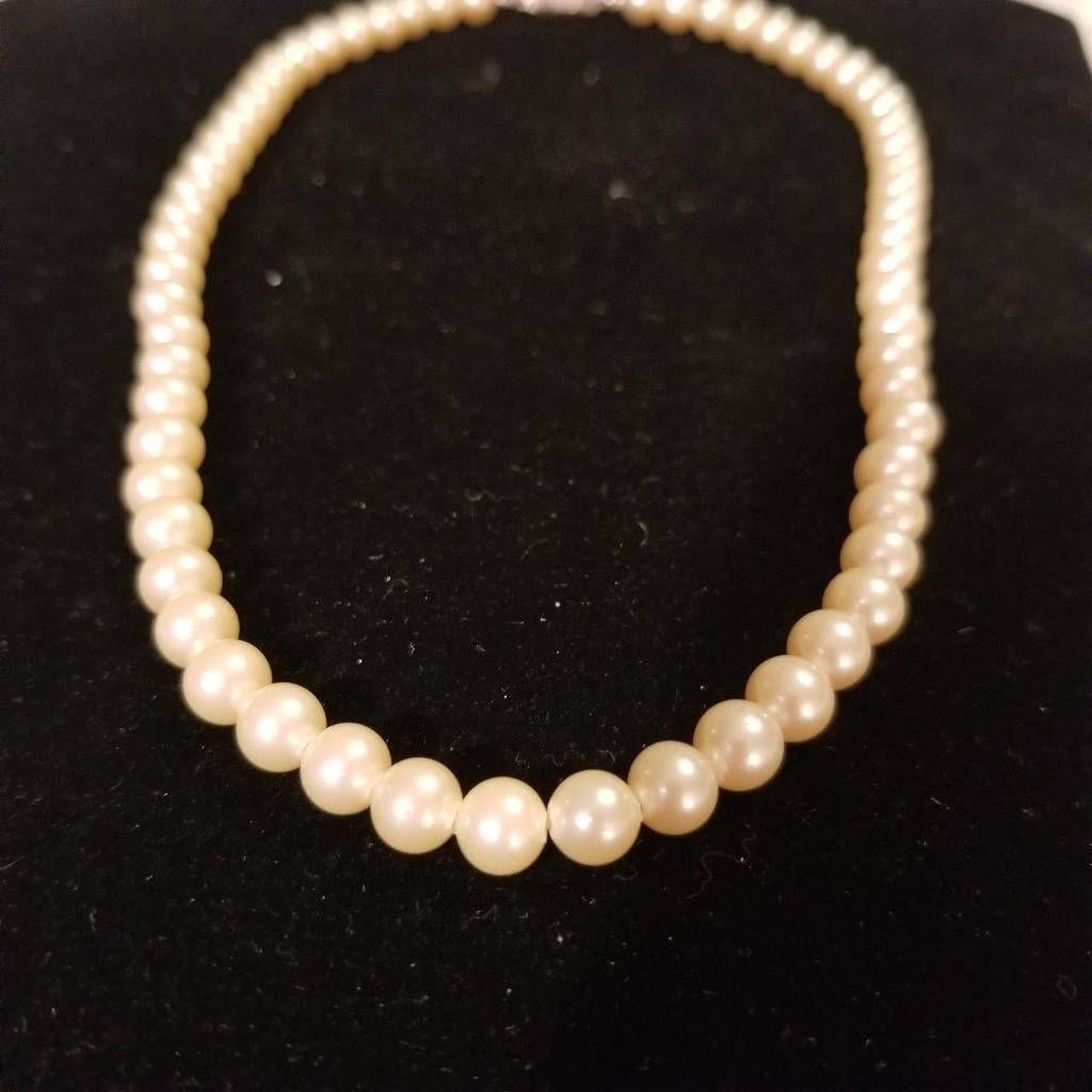 Vintage 1940s ROBERT Demario N.Y.C. Faux Pearl Choker Necklace Glass Pearls  Rhinestone Double Strand Fancy Clasp - Etsy