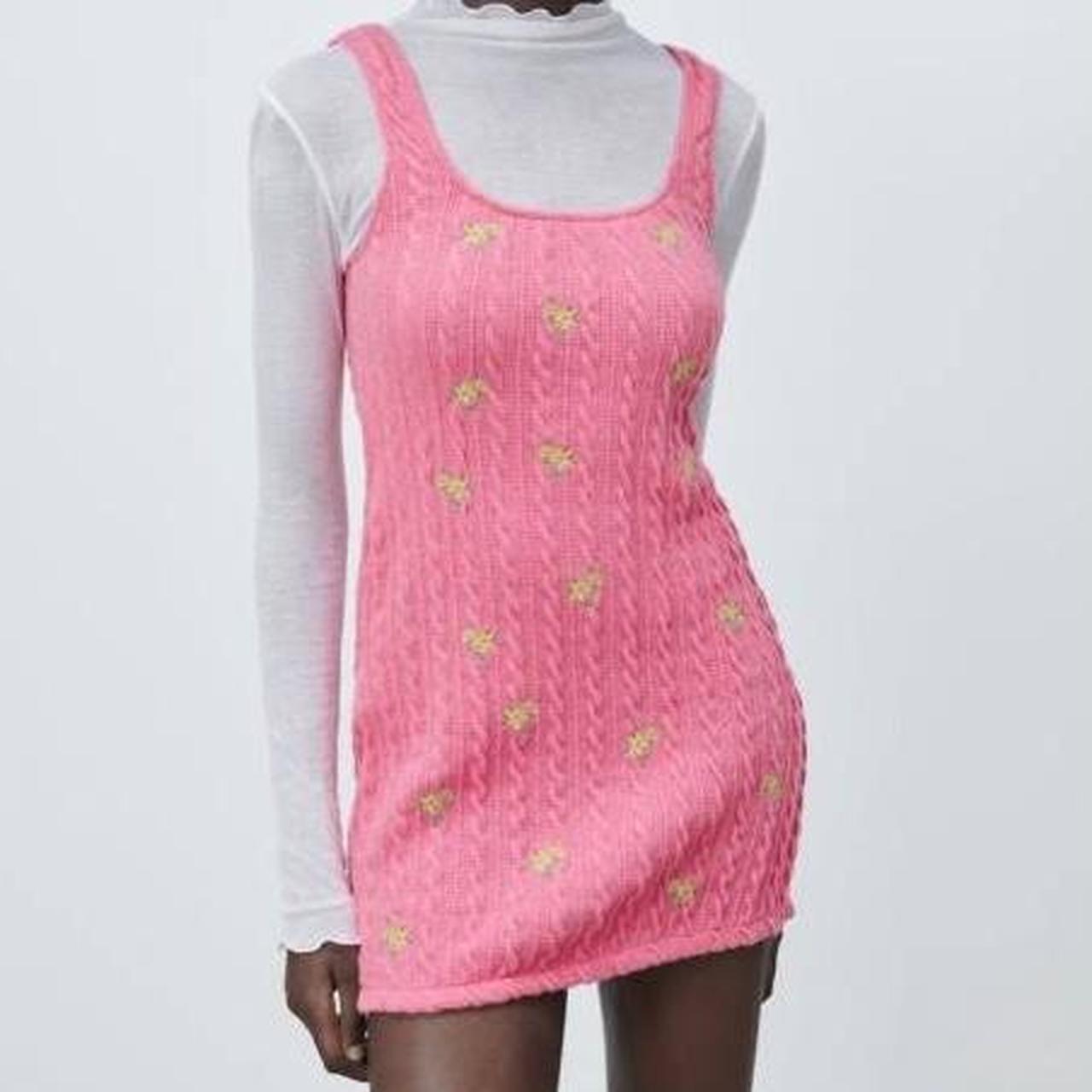 Zara Women's Pink Dress Depop