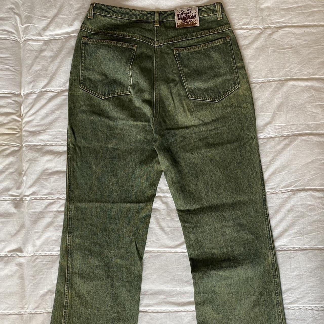 Vintage acid green washed jeans, exact size ok the... - Depop