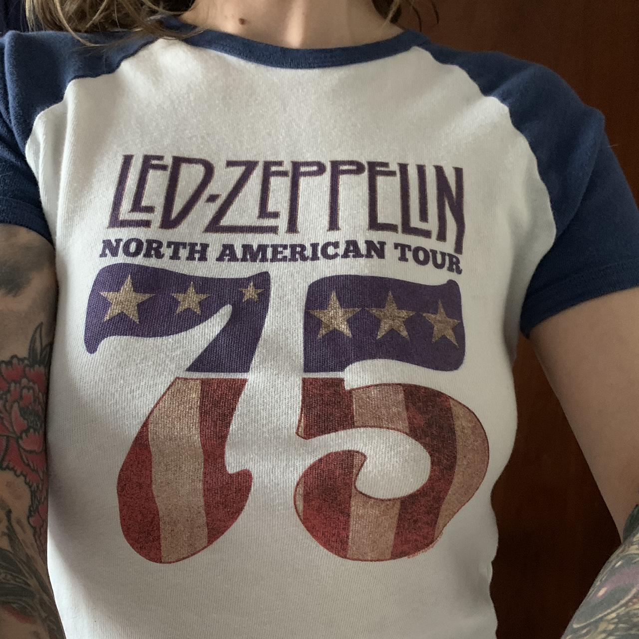Led Zeppelin Printed Baby Baseball TShirt from... Depop