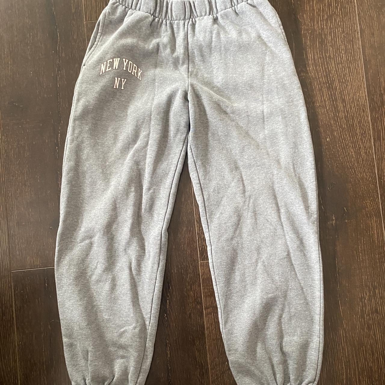 Brandy Melville Women's Grey and Red Joggers-tracksuits | Depop