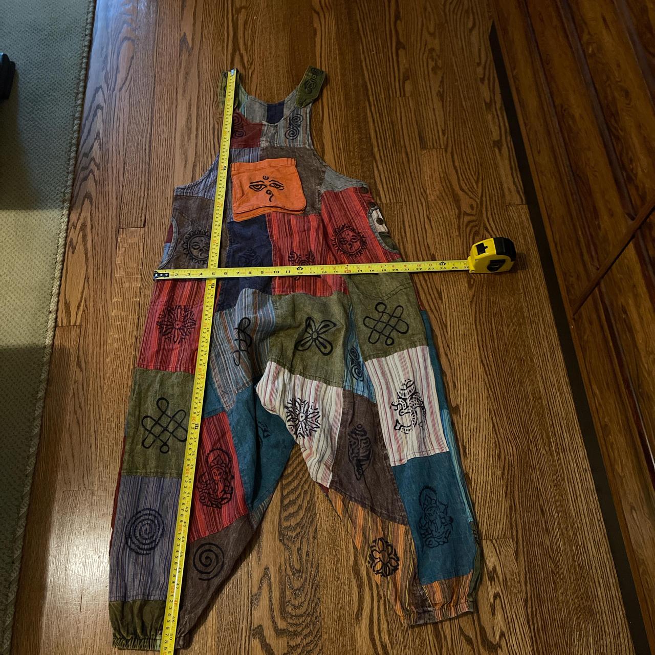 Women's Overalls - Multi - S – Patchwork Cotton O… - image 4