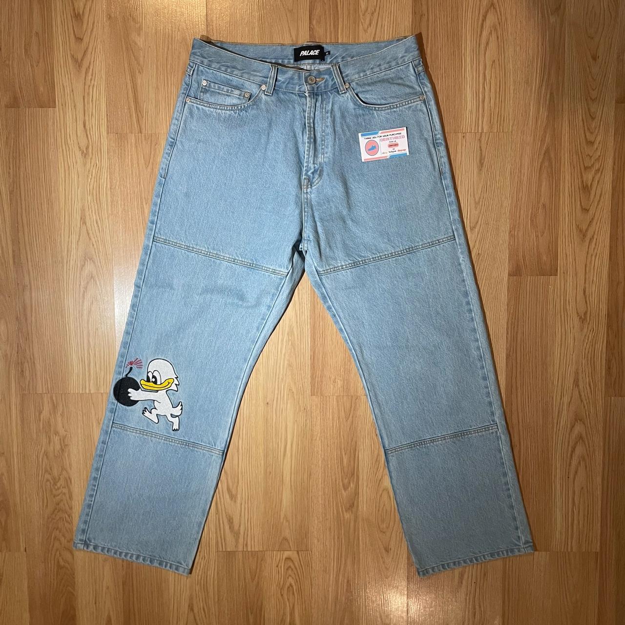 Palace Duck Bomb Panel Jeans Blue 32. Trousers have... - Depop