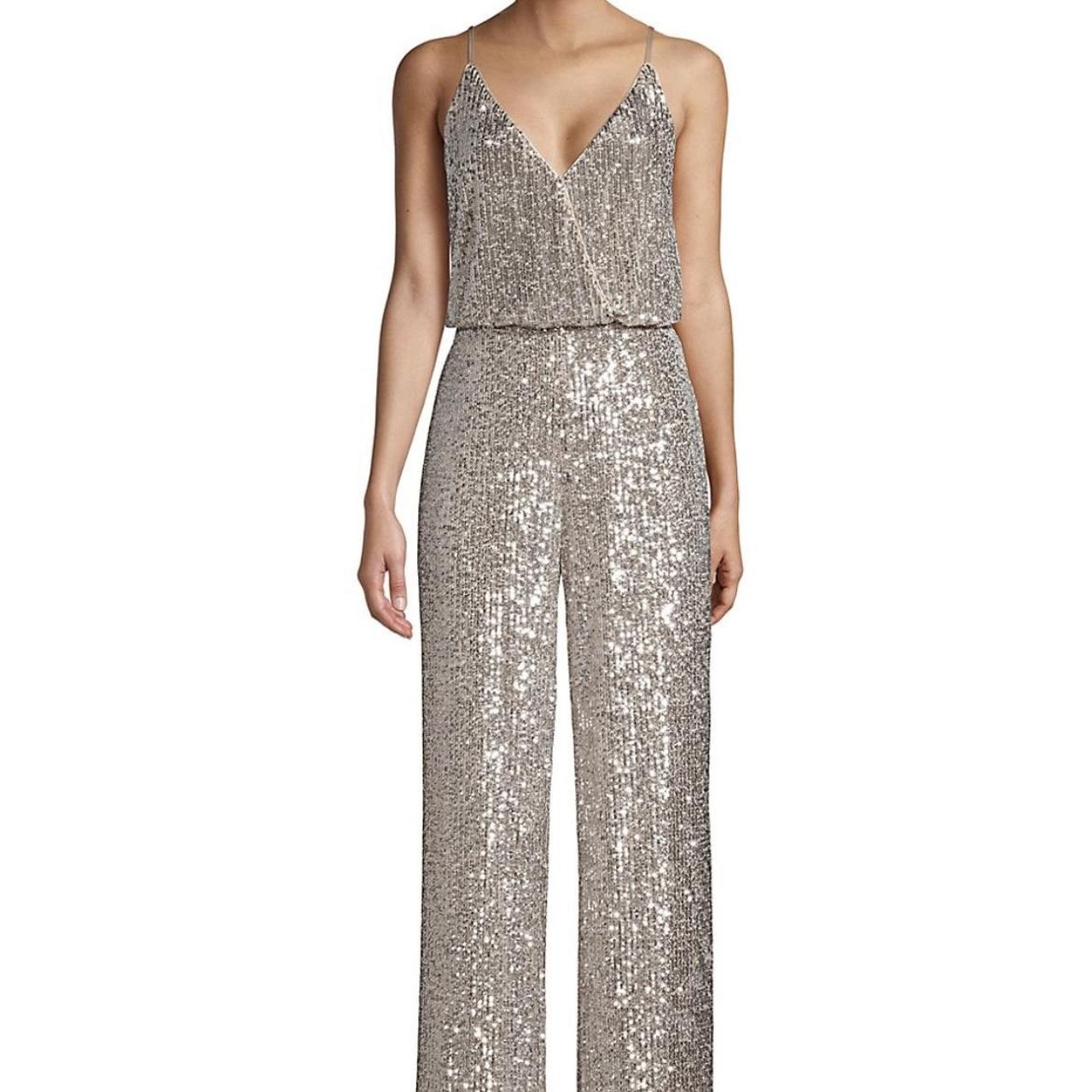 aidan mattox sequin jumpsuit