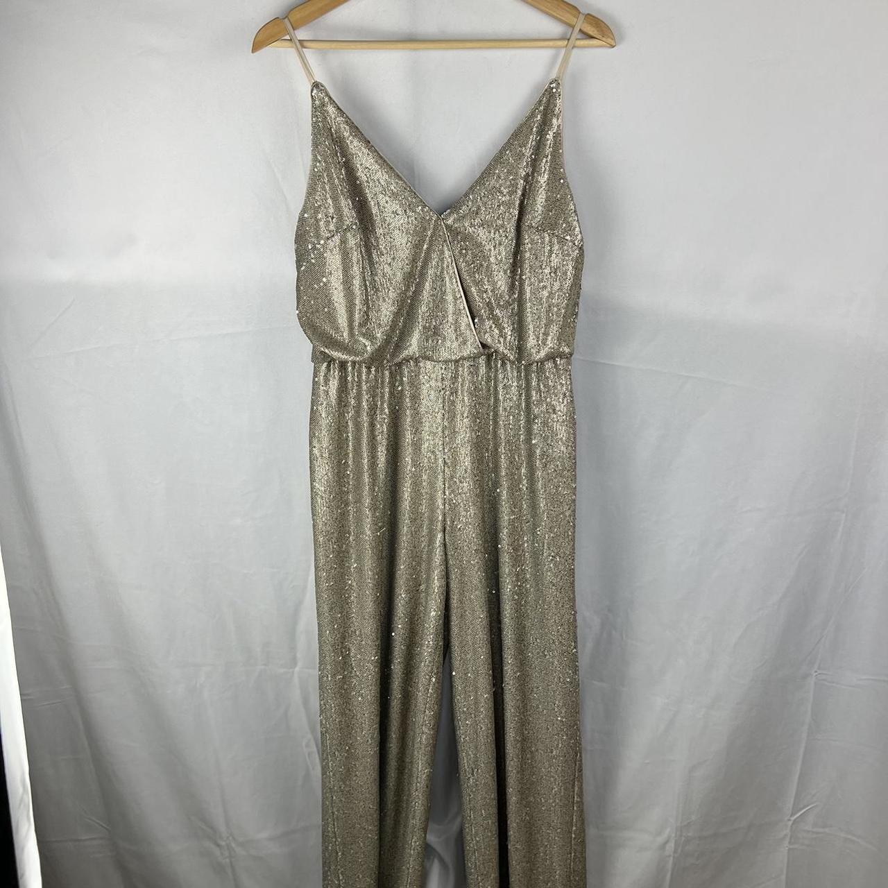 aidan mattox sequin jumpsuit