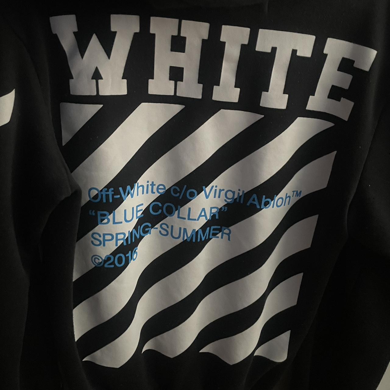 Off white blue collar hoodie clearance black