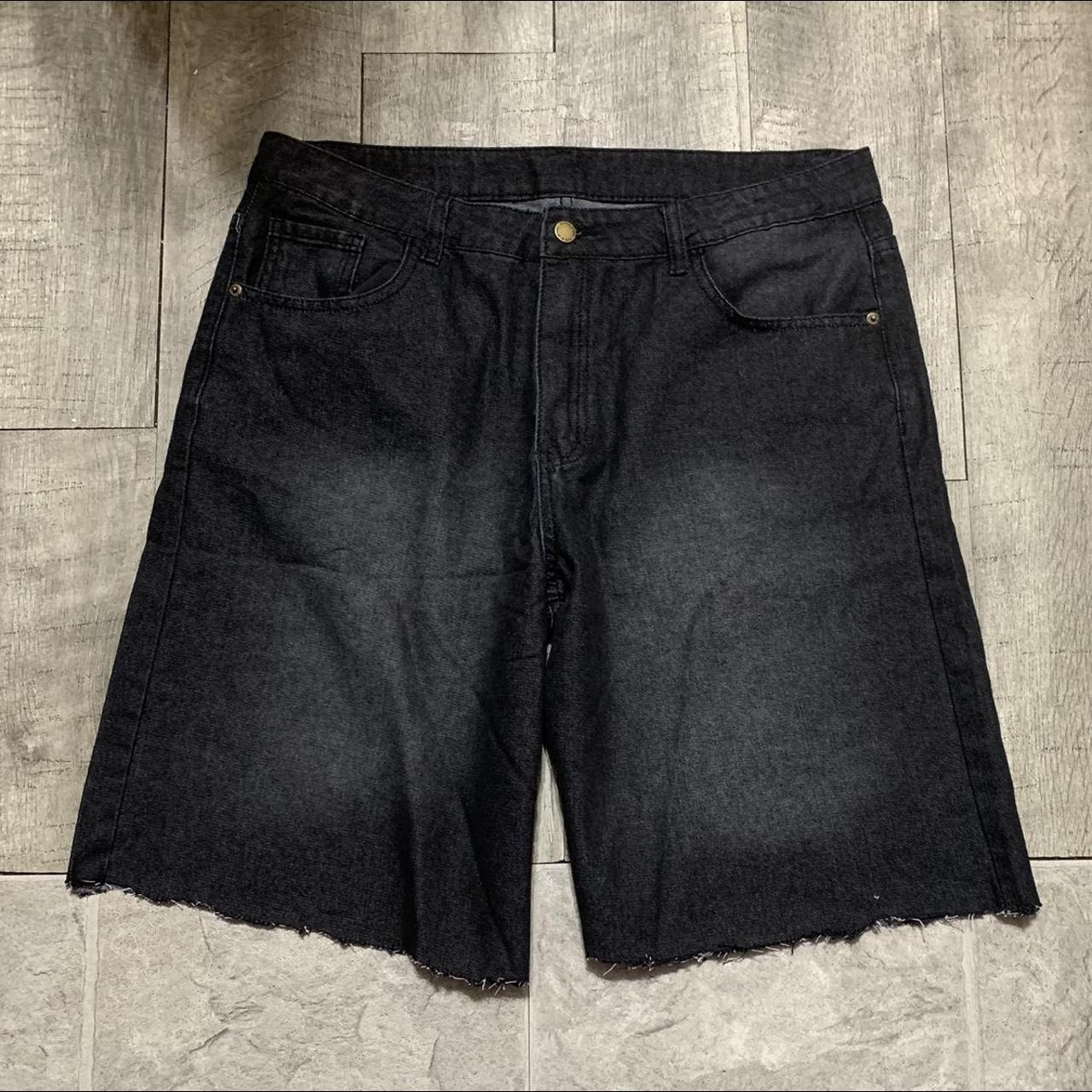 Baggy Distressed Faded Black Jorts Were cut a... Depop