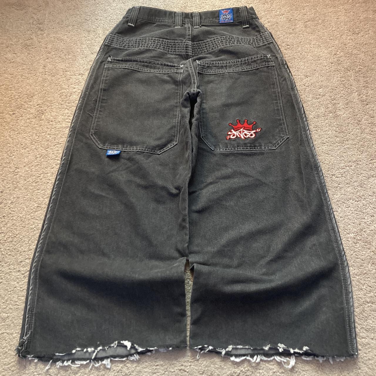 Vintage Y2K JNCO Jeans Reflective Crown Wide Leg... - Depop