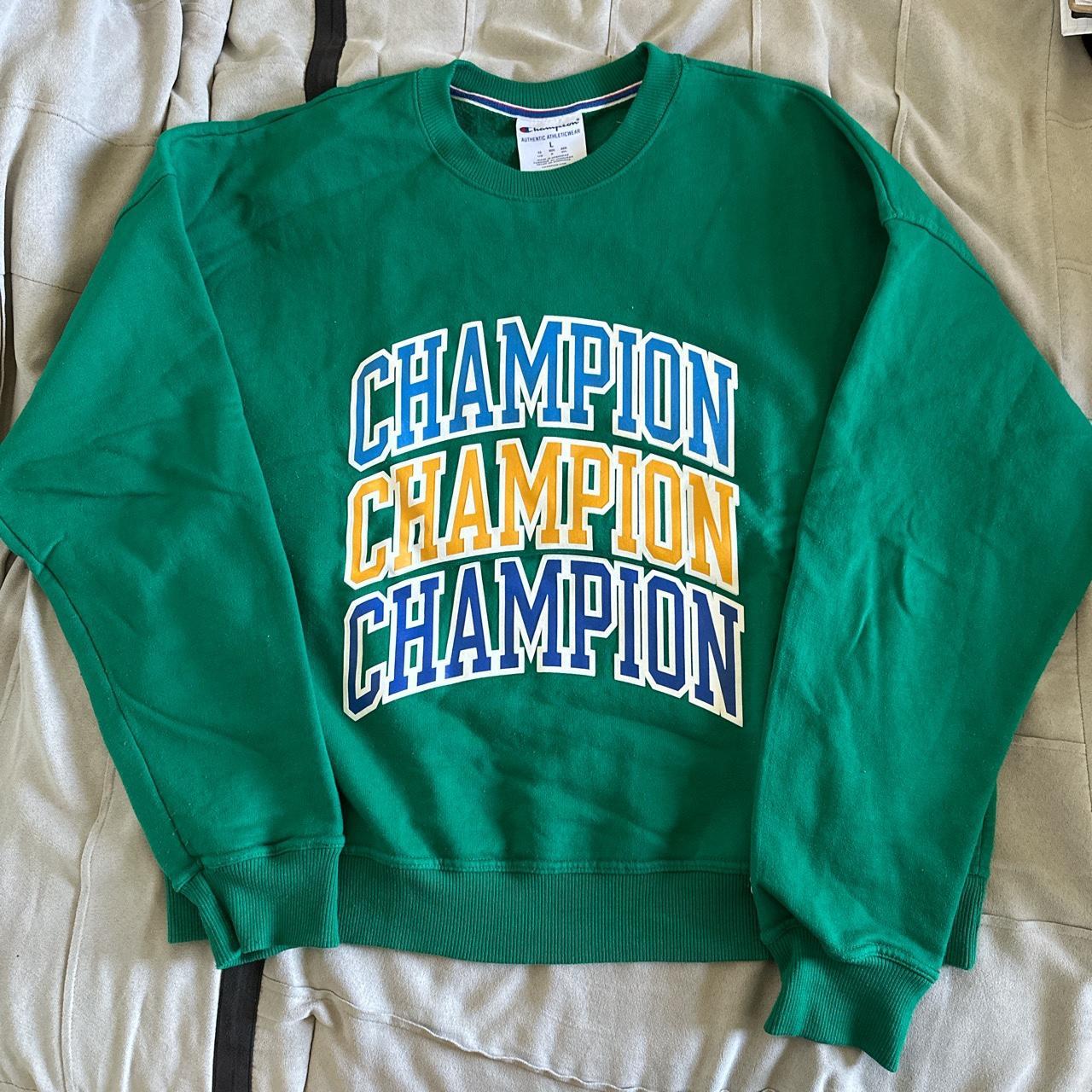 Emerald green champion sweater blue hotsell