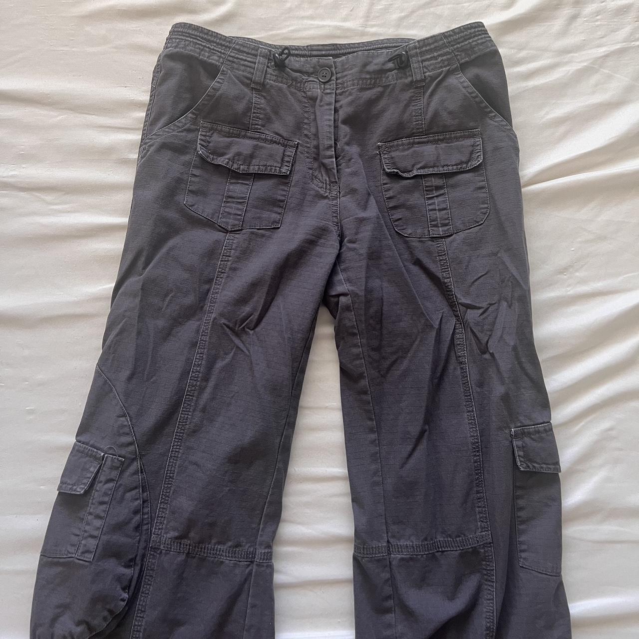 Grey brandy melville Kim pants with adjustable waist... Depop