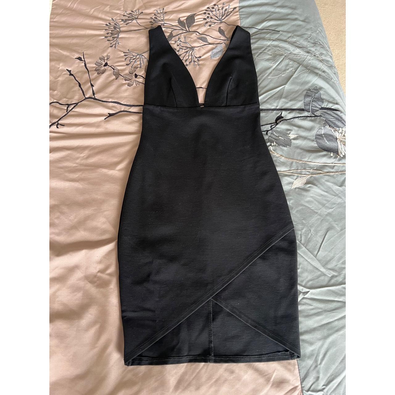 Little black deep V-neck cocktail... | Depop