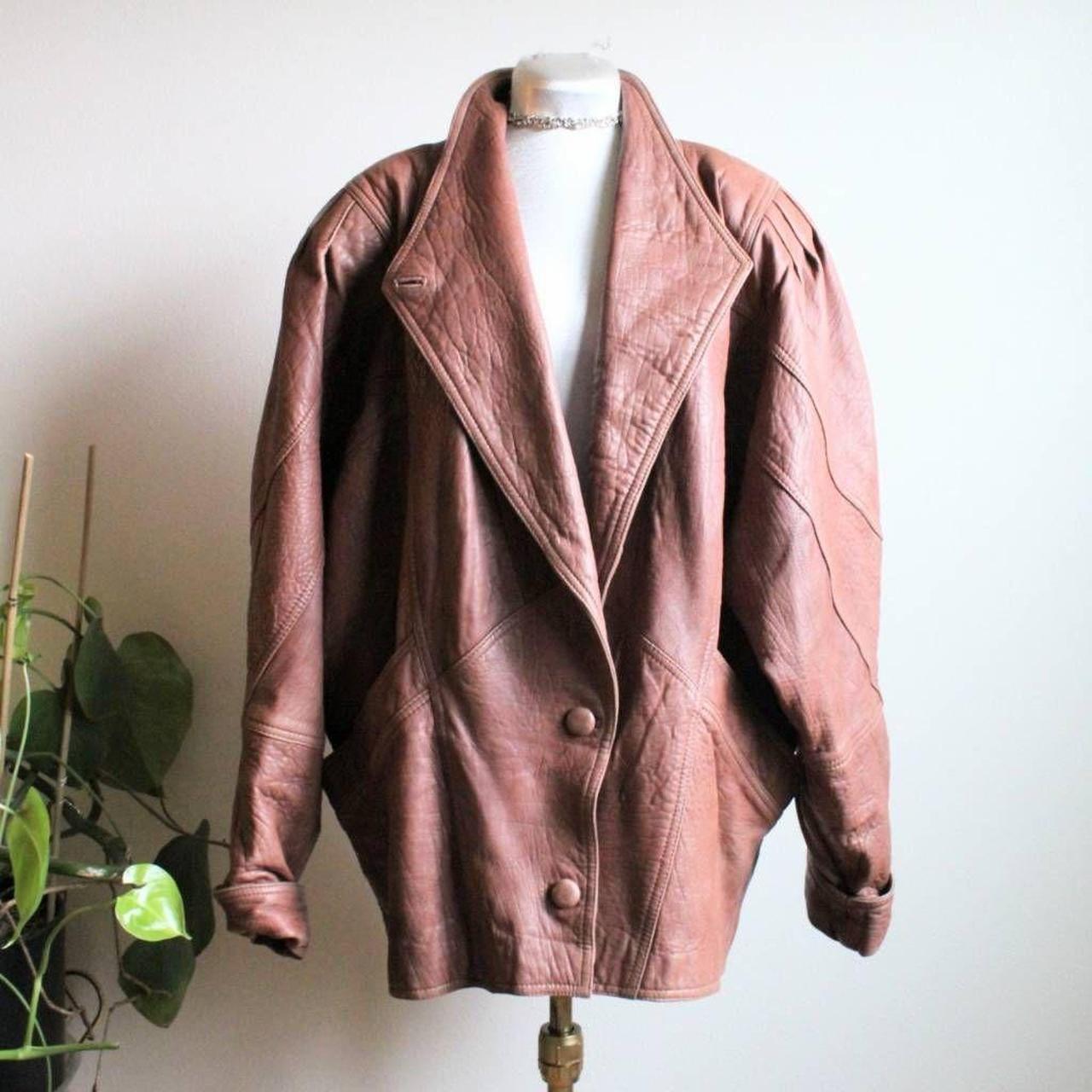 Vintage 70s Brown Leather Bomber Jacket Grunge Indie... - Depop