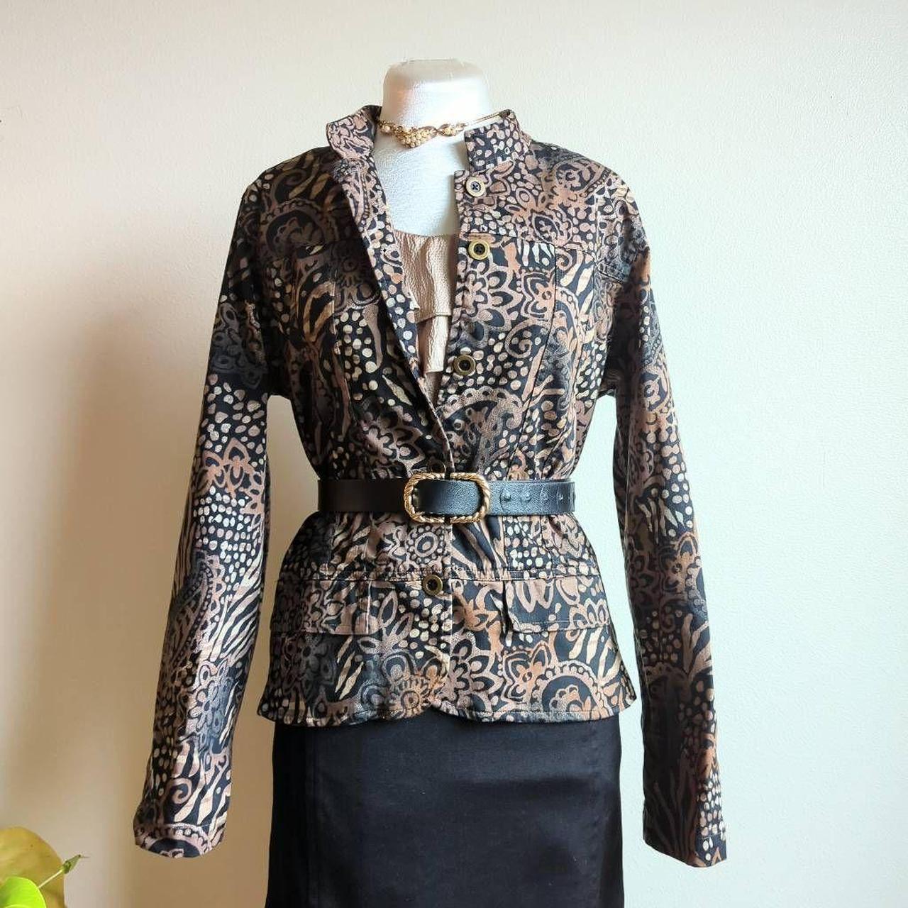 Leopard print fitted clearance jacket