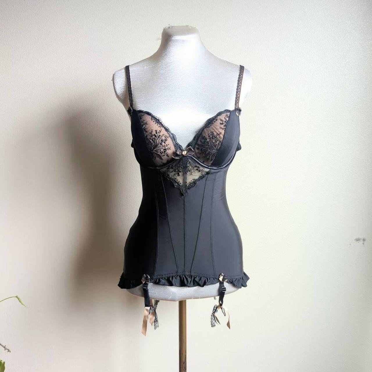 Felina 34C Black Bustier Top Lingerie Bra Femme... - Depop