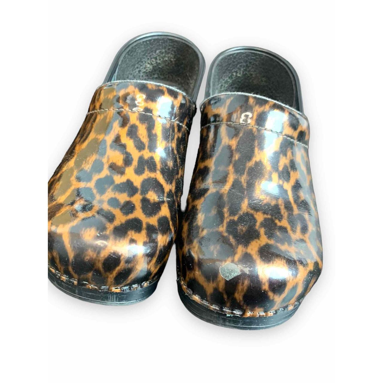 dansko leopard clogs