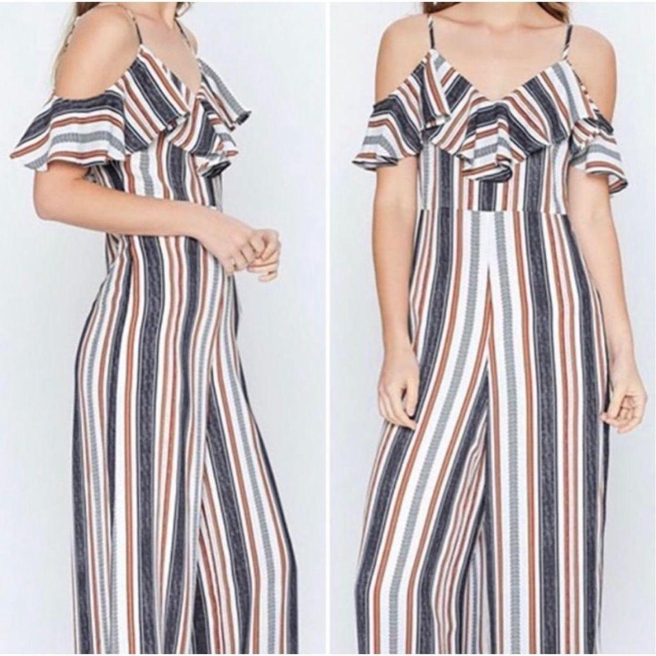 Flying tomato striped store jumpsuit