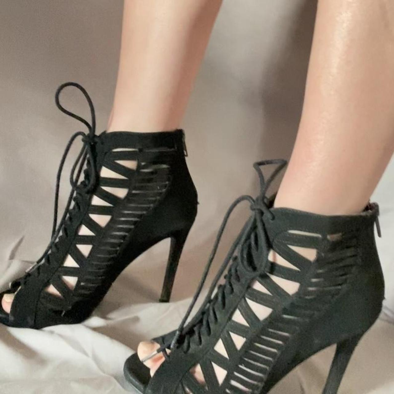 Strappy high sale heel boots