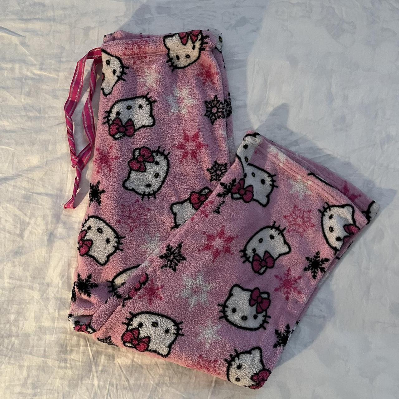 Snowflake Hello Kitty Pajama Pants !! Authentic,... - Depop