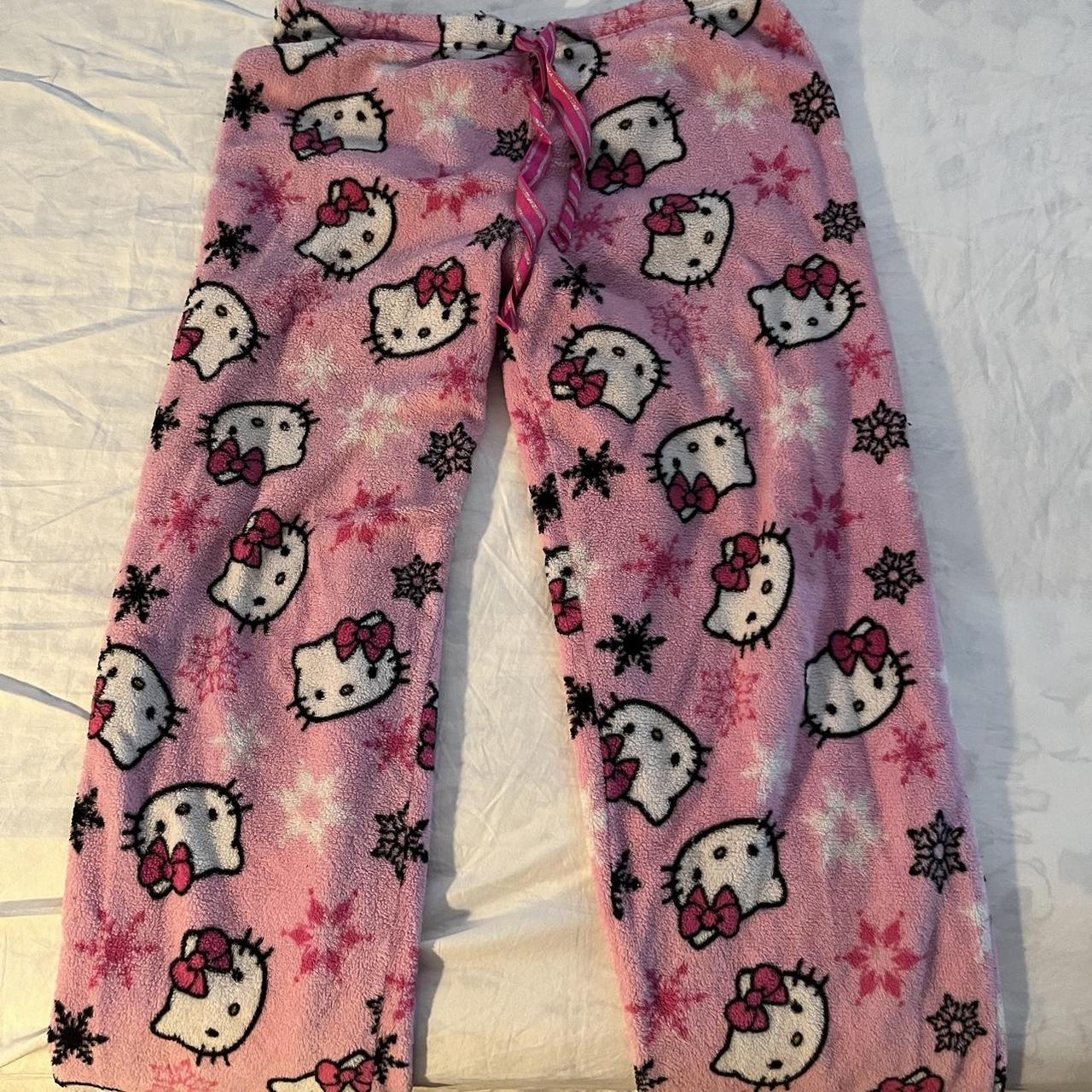 Snowflake Hello Kitty Pajama Pants !! Authentic,... - Depop