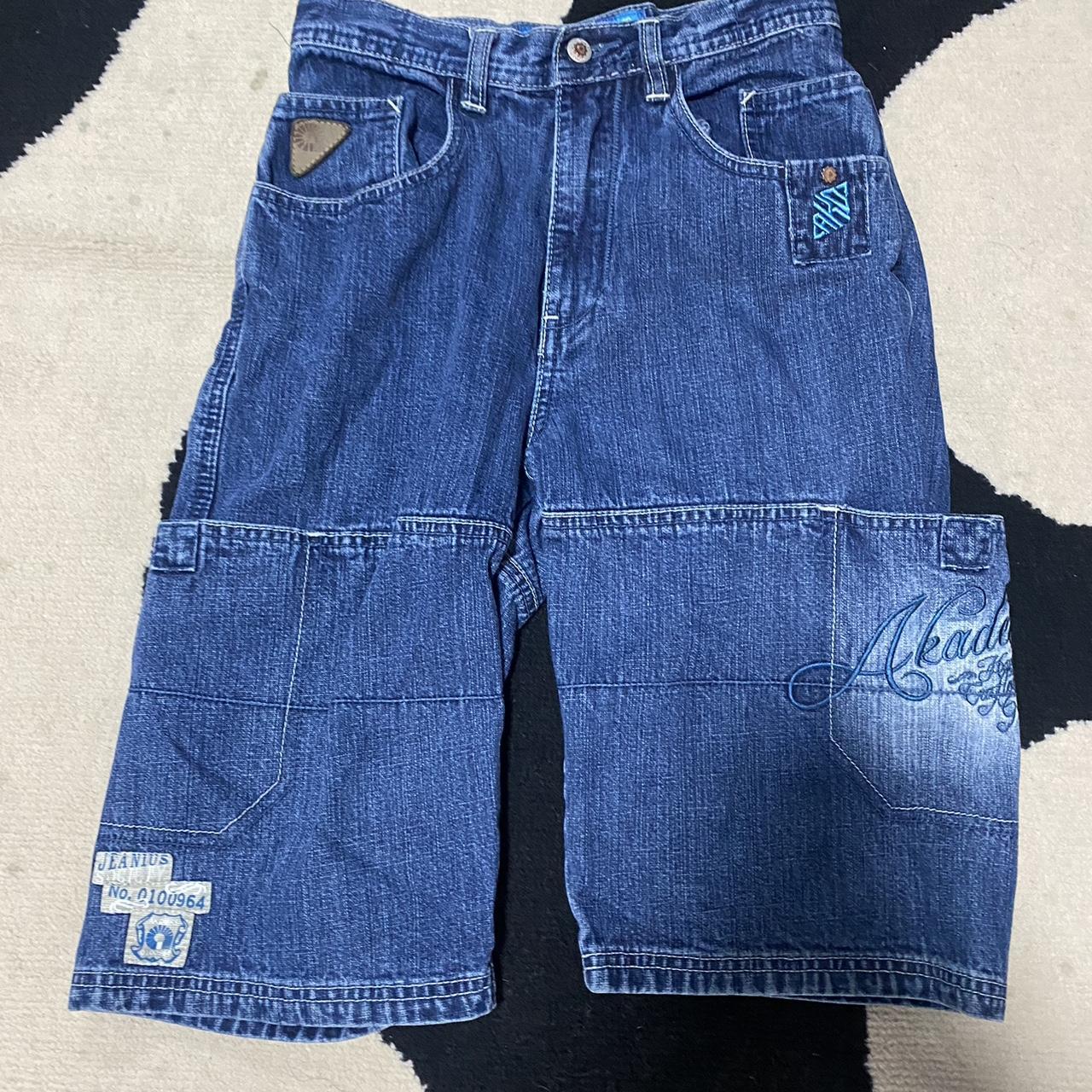 Akademics Patchwork Jorts (excellent condition, only... - Depop