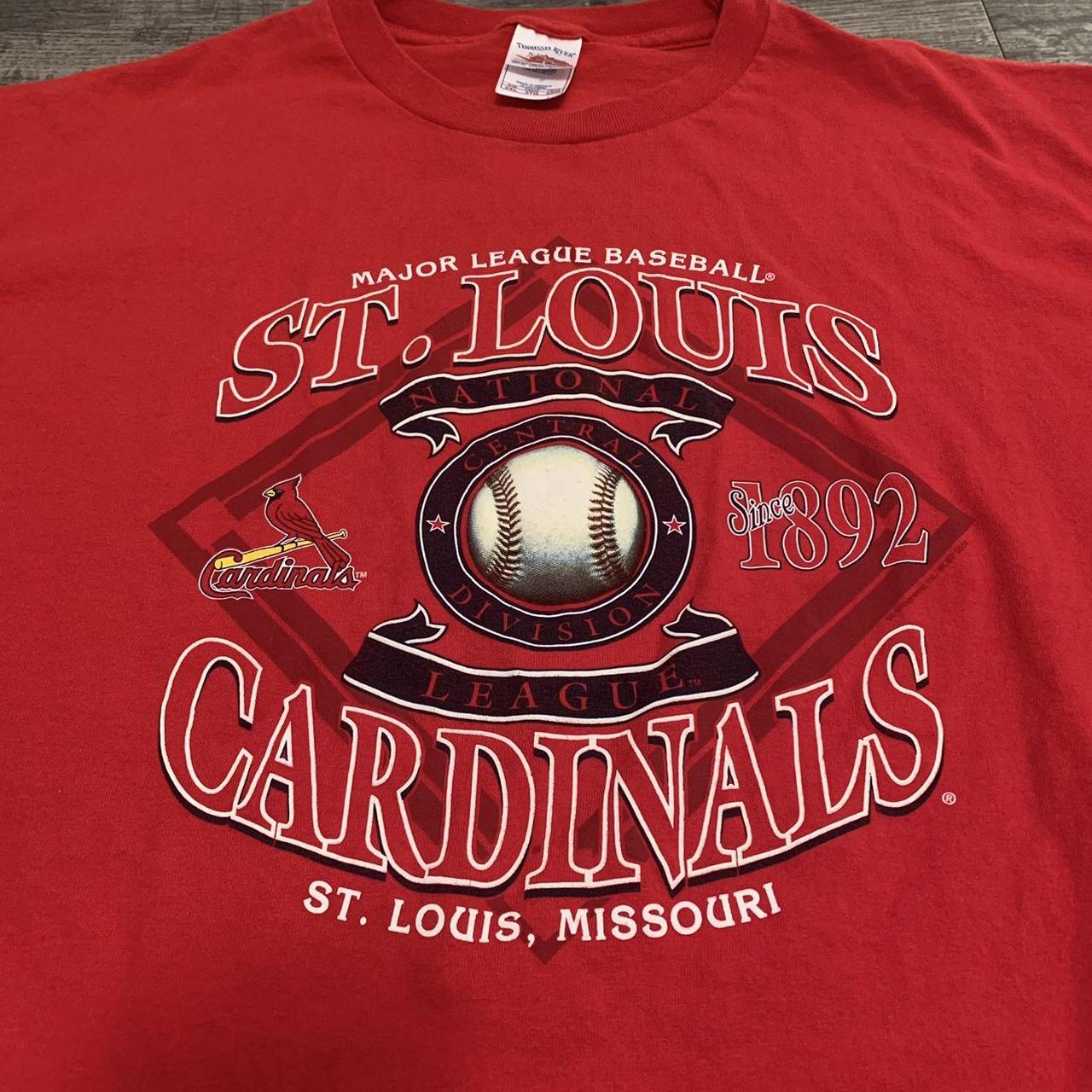 St. Louis Cardinals MBL Baseball T Shirt Grey Red - Depop