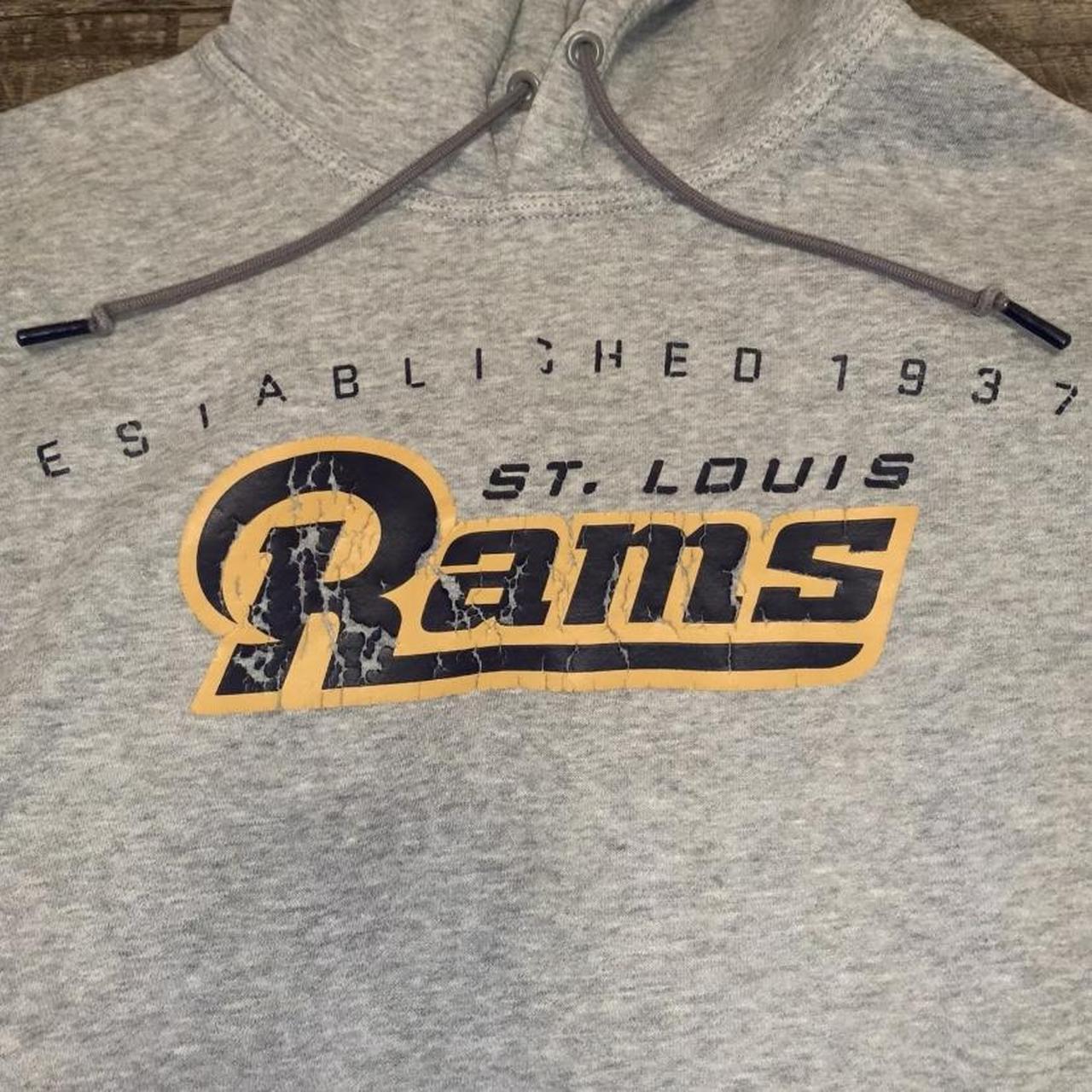 NIKE ST. LOUIS RAMS NFL TEAM ISSUED HOODIE SWEATSHIRT HEAVY GREY (SIZE  MEDIUM)