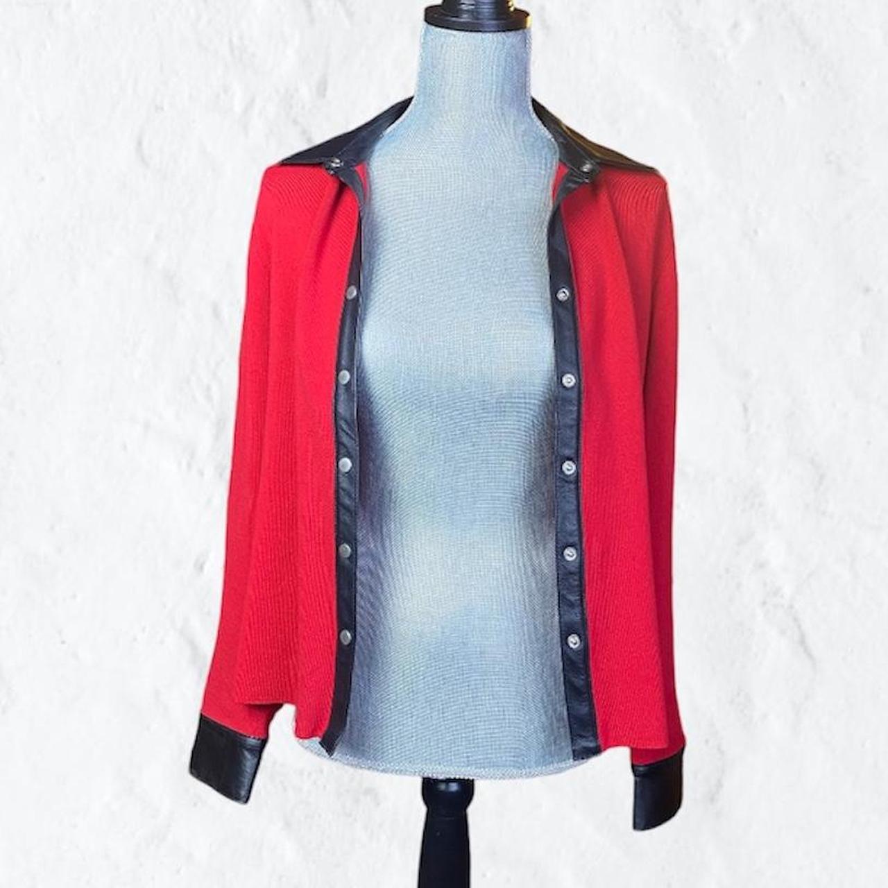 Vintage Cable & Gauge Red Jacket with Leather... Depop