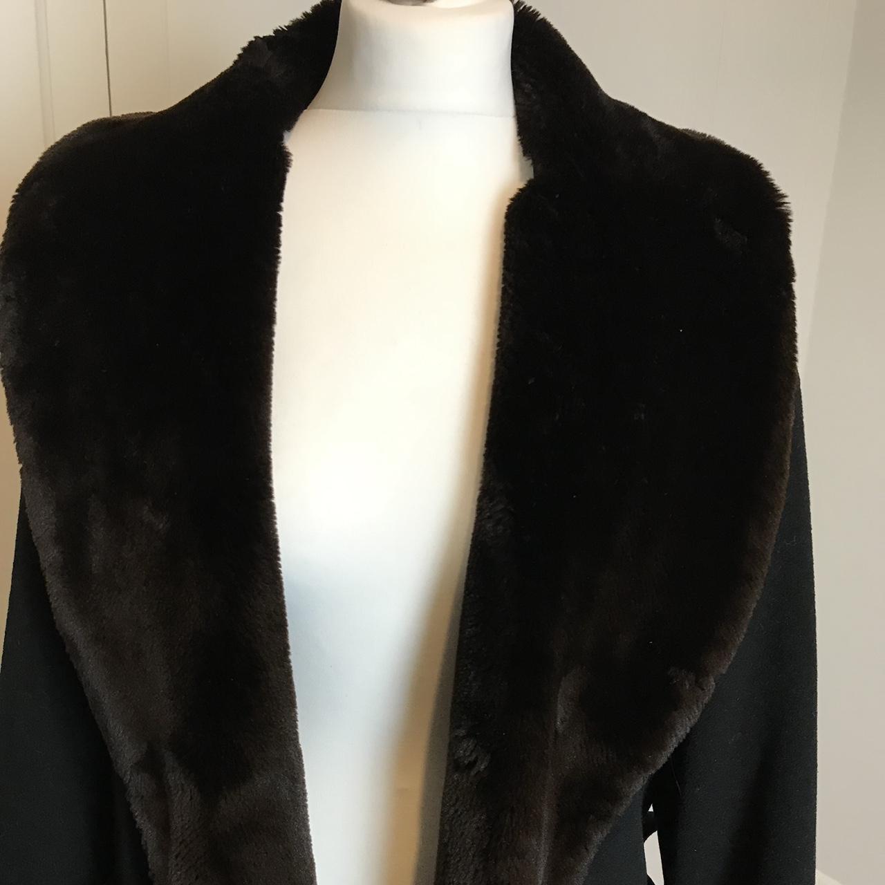 Nicole Farhi Luxury Designer Vintage Faux Fur Wool... - Depop
