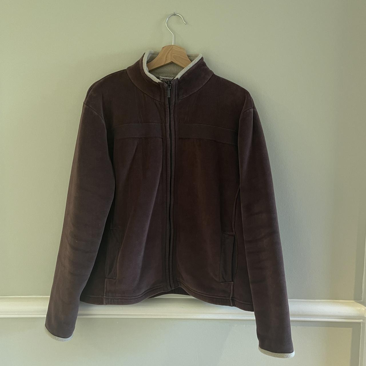 Brown Bon Marché zip up fleece jacket Depop