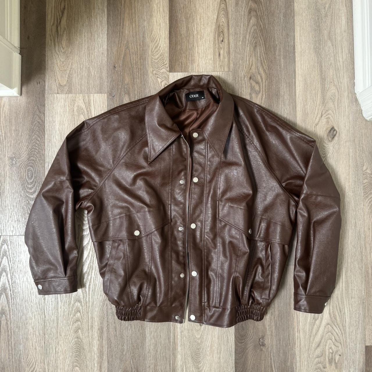 Vintage Cider Brown Faux Leather Jacket FREE SHIPPING Depop