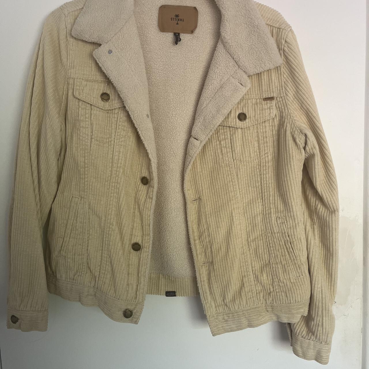 Thrills brand Bianca cord jacket in tan colour. Worn