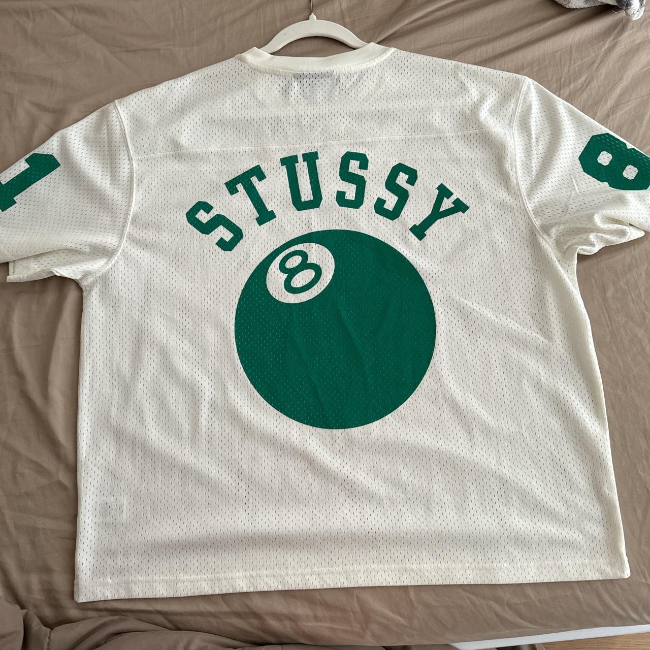 Stüssy 8Ball jersey! White & green - Depop