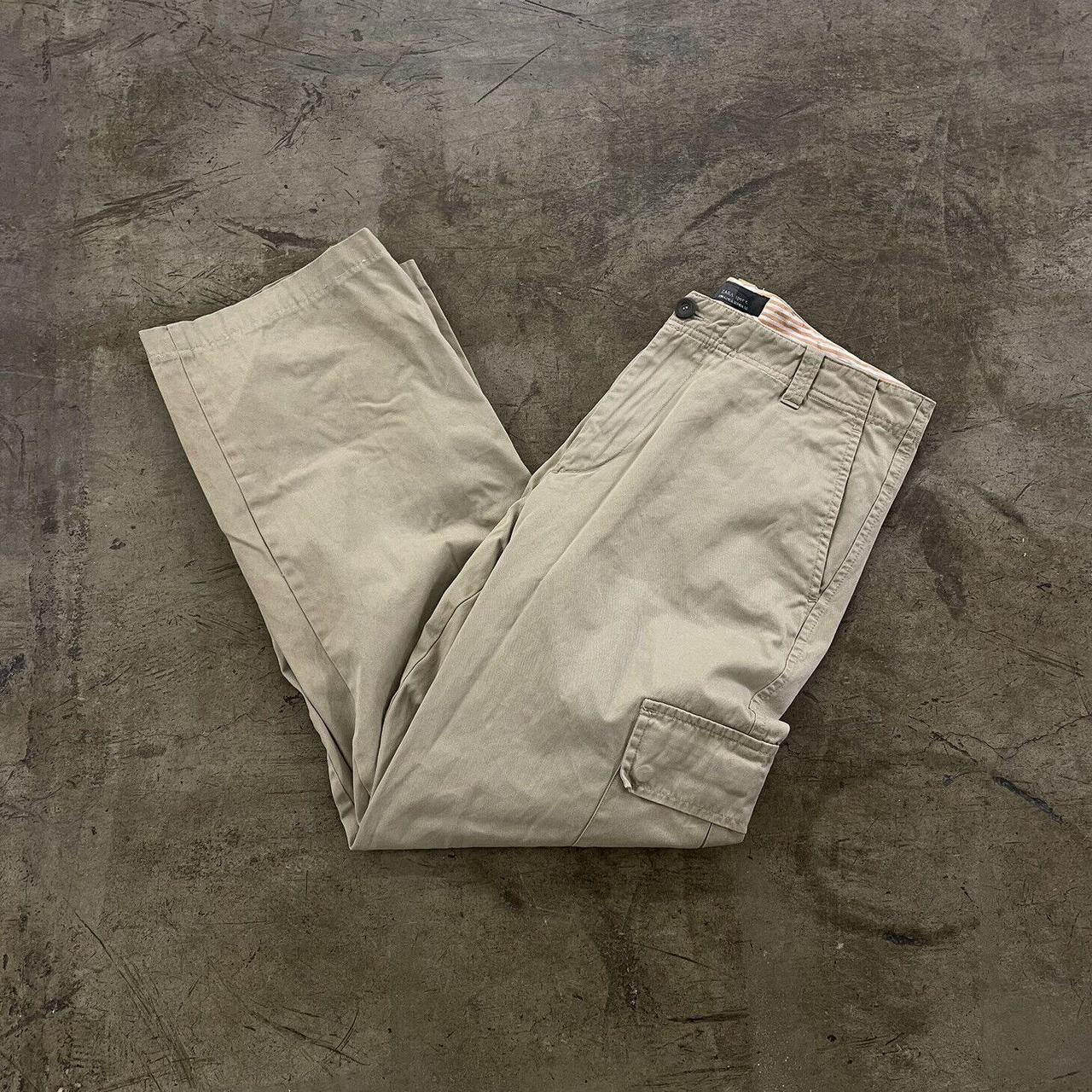 Zara Men's Cream Trousers Depop