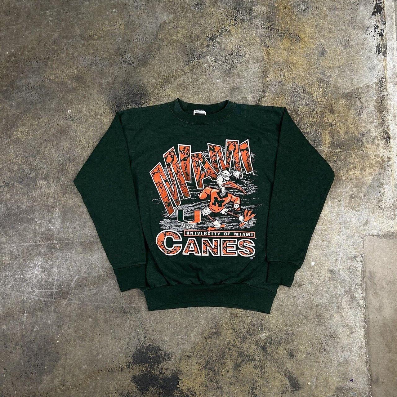 Vintage 90s Miami Hurricanes USA Tultex Sweatshirt... - Depop