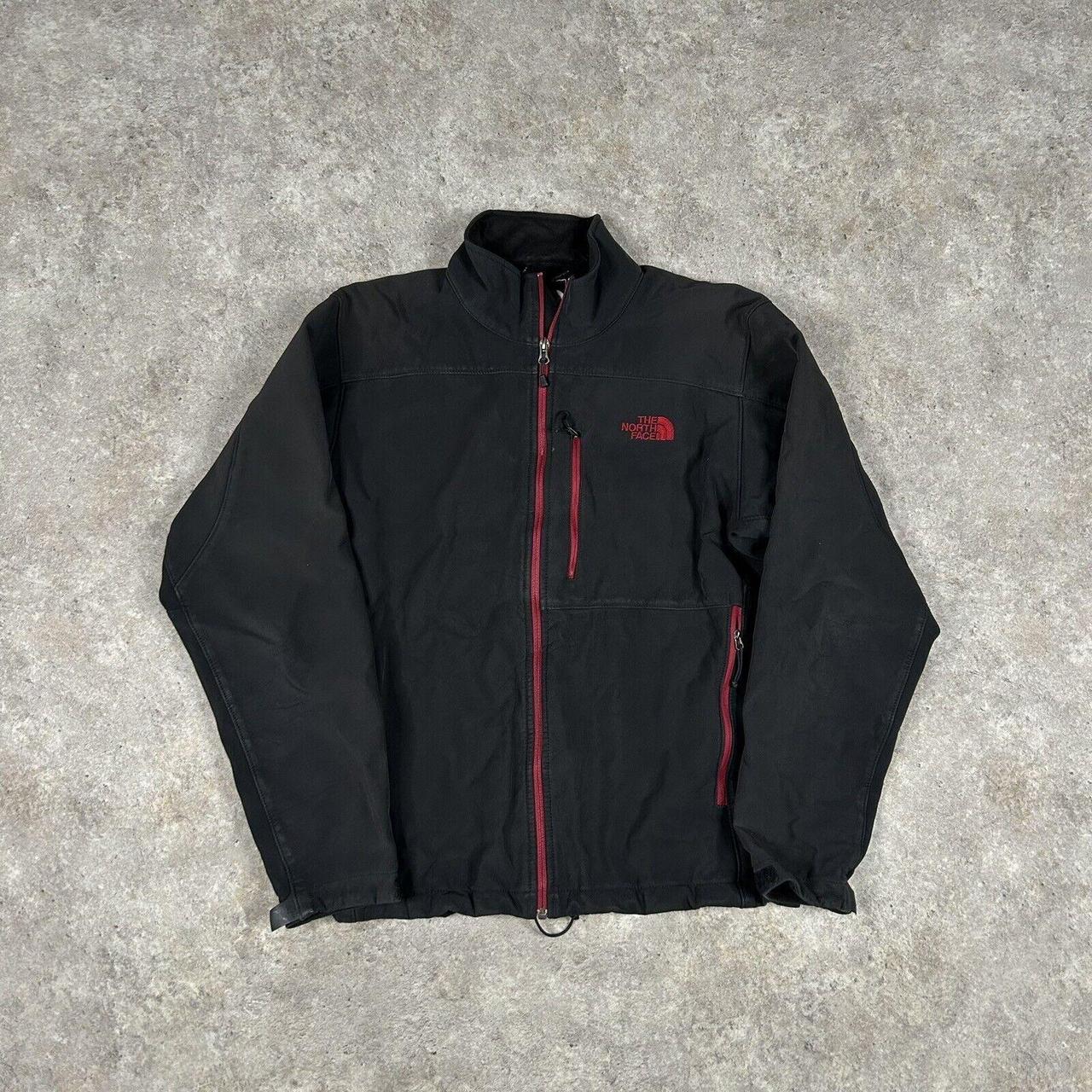 North Face Coat Mens Large Black Softshell Jacket... Depop